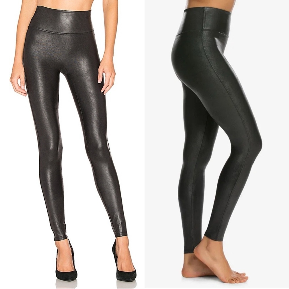Spanx Faux Leather Leggings, black, size M